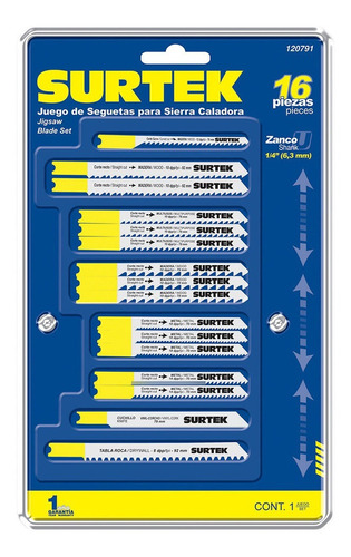 Juego De Seguetas Para S.caladora Bim. (16 Pzas)