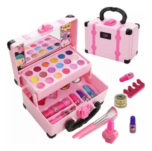 Mala Kit Maquiagem Infantil Barbie Batom Sombra Esmalte