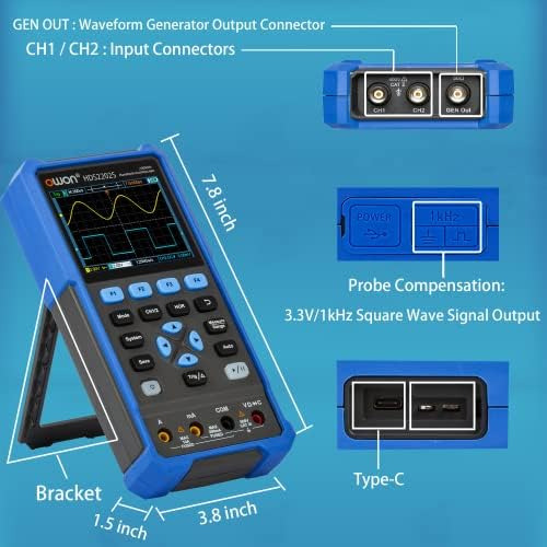 Osciloscopio De Mano Owon Hds2202s 3 En 1 Con Ancho De Banda