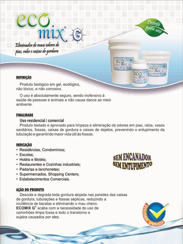 Ecomix G 8kg - Desentupidor, Limpa Fossas, Caixas De Gordura
