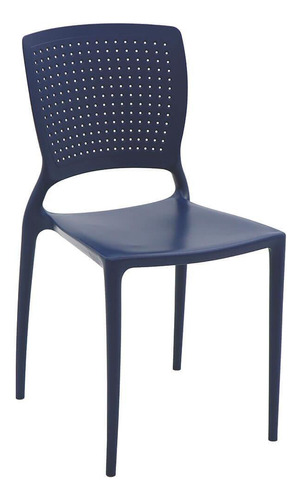 Cadeira De Sala Jantar Tramontina Safira Furado Azul Yale
