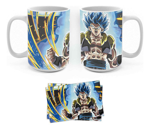 Taza Grande 450ml Gogeta Dragon Ball Calidad Acabado Mate