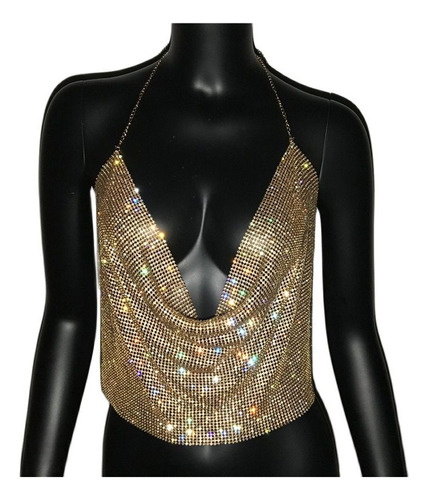 Top Corto De Fiesta Sin Espalda Con Strass Brilliant Festiva