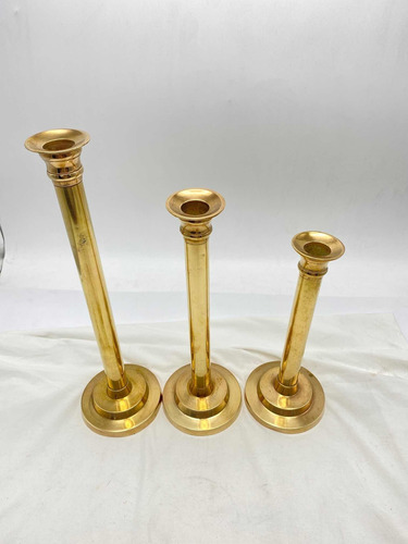 Candelabros Juego X 3 En Bronce