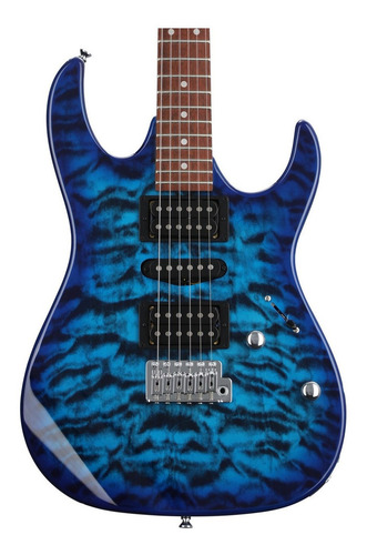 Imagen 3 de 4 de Guitarra eléctrica Ibanez RG GIO GRX70QA de álamo transparent blue burst con diapasón de amaranto
