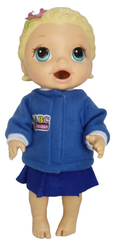 Uniforme Escolar Mais Jaqueta Para Boneca Baby Alive