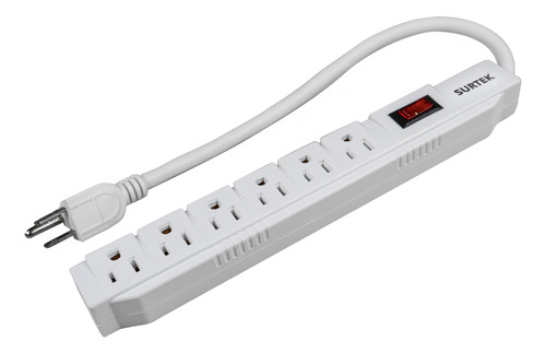 Supresor De Picos 6 Entradas Cable 450 J De 45 Cm