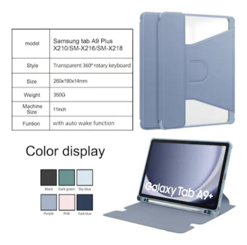 Funda Keyboard Ive Adecuada Para Tab A9 Plus+rotación De 360
