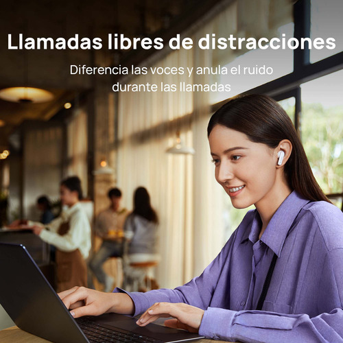 Fone De Ouvido Sem Fio, Huawei Freebuds 6i, Branco Cor Branco mármore