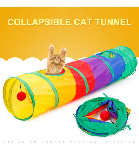 TĂșnel Plegable Para Gatos Con Pelota De Juego Para Mascotas