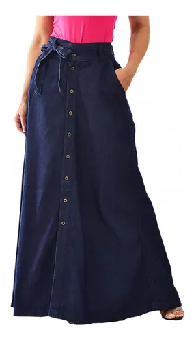Saia jeans com botoes mercado livre 2025