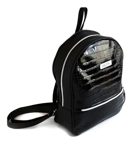 Mochilas de top charol negras