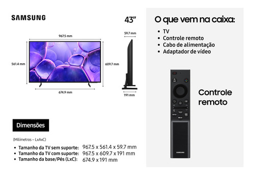 Samsung Smart Tv 43 Crystal Uhd 4k U8100f 2025