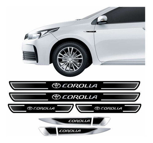Adesivo Corolla 2015 2016  2017 Aplique Lateral Soleira Kit 