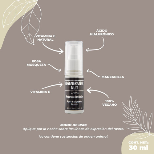 Serum Facial Con Acido Hialuronico Para Noche 30ml Prettan