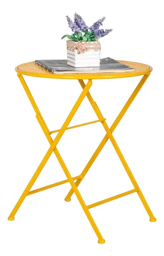 comprar Decent Home Mesa Auxiliar Metal Plegable Redonda Color
