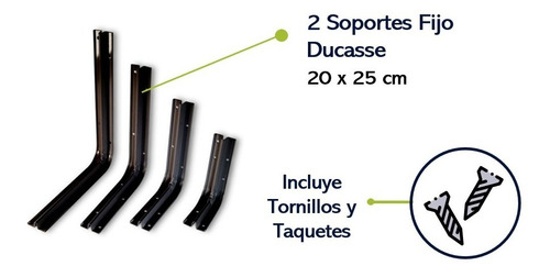 Imagen 2 de 7 de Repisa Ceniza 30x80cm Con Soporte Fijo Carga Pesada