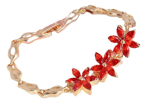 Pulsera Brazalete De Flores De Cristal Para Mujer