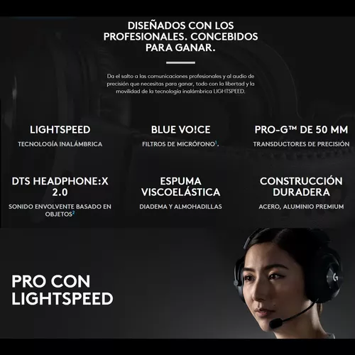 Compre Auriculares Inalámbricos Logitech Pro X Lightspeed Gaming