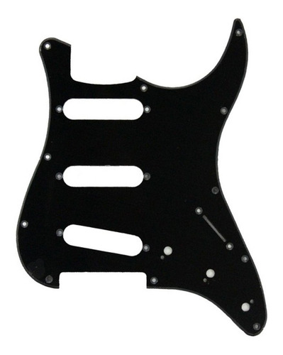 Escudo Guitarra Strato Preto Sss 1 Camada Dolphin