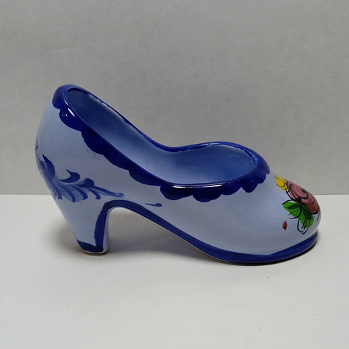 Zapato En Ceramica Azul Portuguesa Numerado