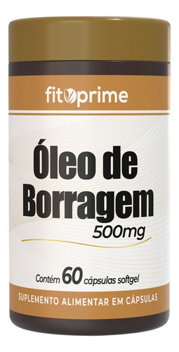 Óleo De Borragem 500mg Com 60 Cápsulas Fitoprime Sabor Sem Sabor