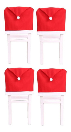 Fundas Sillas Navideñas Decorativas 4 Unidades Roja Sin Diseño Funda Silla Navidad Decoracion Comedor Qatarshop Adorno Cubre Respaldo De Silla Navideña Fieltro