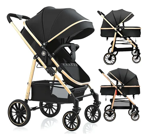 Carrinho Passeio Bebê Reversível Berço Moisés Conforto Preto