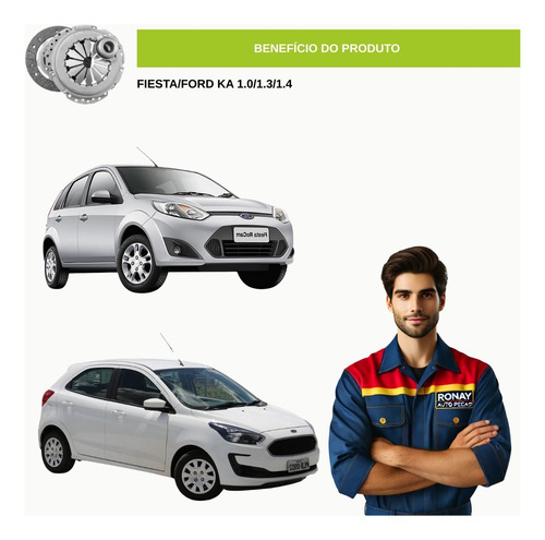 Kit Embreagem Ford Ka 1997 Até 2000 1.3 8v Zetec/endura