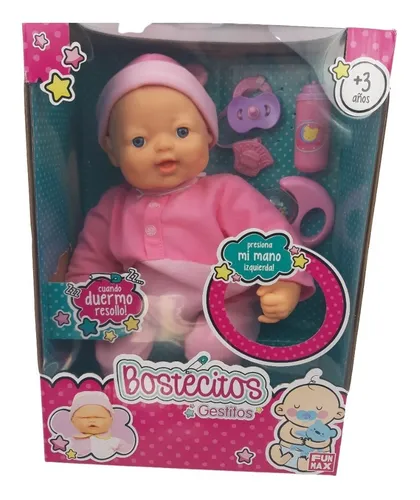 MUÑECA BEBE DE JUGUETE BOSTECITOS CON SILLA | ROSA