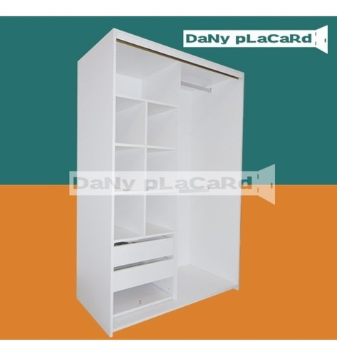 Placard 1,20mts 2 Cajones 1 Bandeja 2 Puertas Blanco