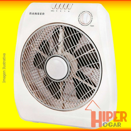 Turbo Ventilador Ranser Tu-ra12b Blanco 60w 3vel 12 Pulgadas