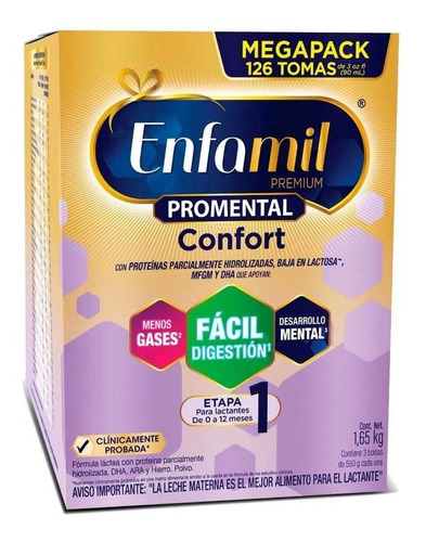 Imagen 1 de 1 de Leche de fórmula  en polvo  Mead Johnson Enfamil Premium Confort  en caja de 1.65kg - 0  a  12 meses