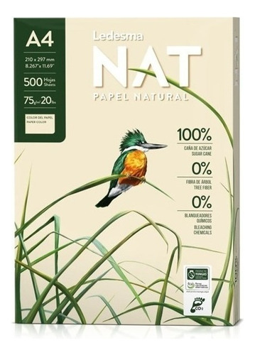 Papel Fotocopia Nat Ecologico 75 Grs. A4 Pomplin Sa