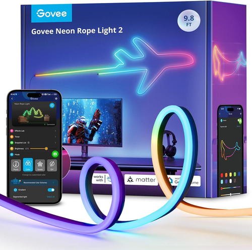 Tira Led Neón Smart Govee Neon Rope Light 2 Rgbic 3 Metros