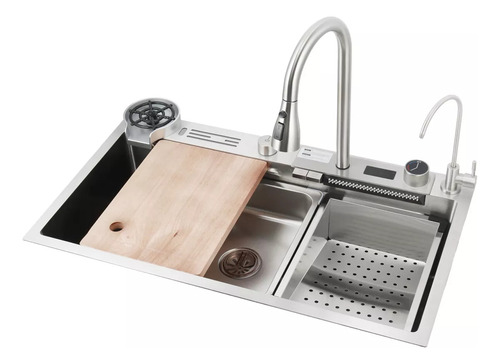 80x45 Cm Grifo Tarja Fregadero De Cocina Inoxidable 304 Antiarañazos Color Plateado