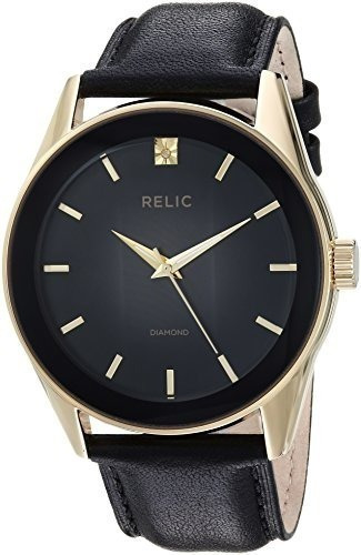 Reloj De Cuero Rylan Black Relic Para Hombre Zr77295