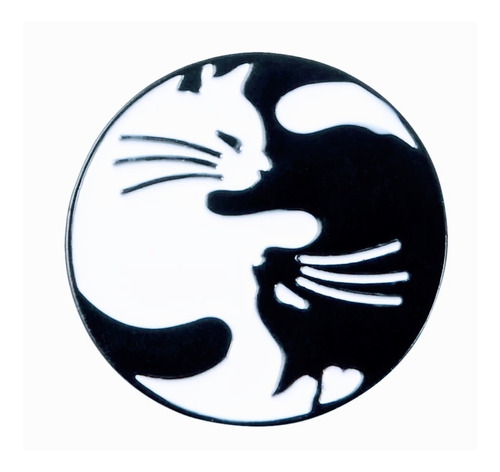 Pin Metal Lindos Gatitos Cool Broche Yin Yang Lover Gato Cat