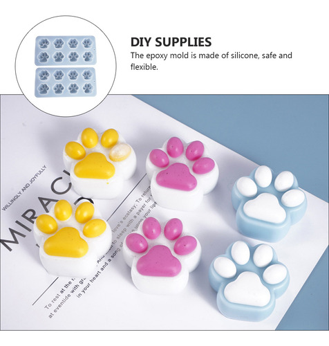 Gelatinas Epoxídicas De Cristal From For Cat Paw Mold, 2 Uni