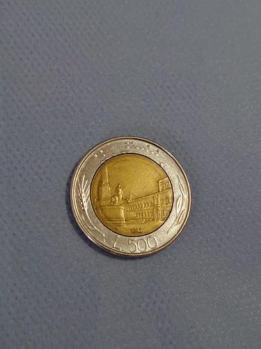 Moneda 500 Liras Italia 1983 Bimetal