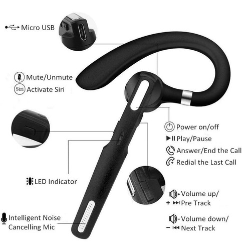 Auriculares Bluetooth Inalámbrico Bluetooth V4.1 Con 10 Hora