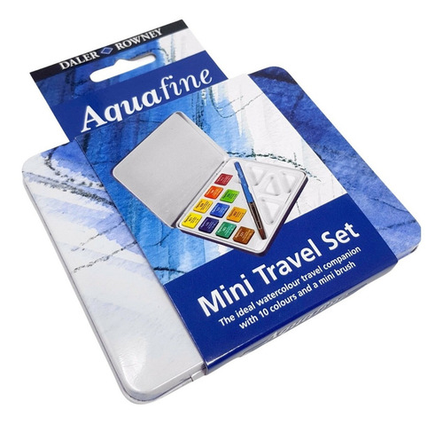 Conjunto de 10 Aquarelas Aquafine Pastilla Estuche Mini Daler Rowney