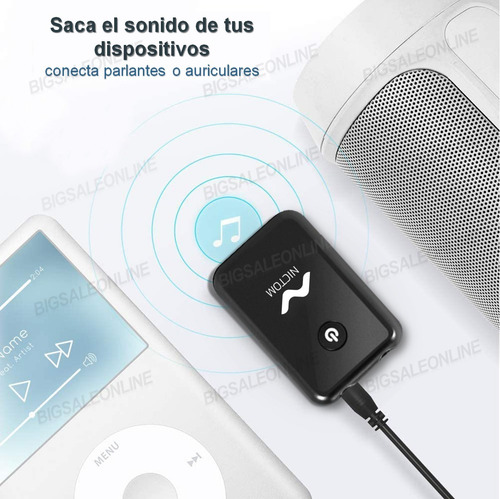 Emisor Receptor Bluetooth Para Tv Smart Ó Pc A Auriculares