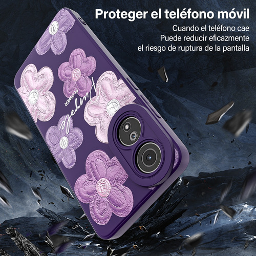Funda Para Oppo A78 4g Carcasa Uso Rudo Con Flores Dibujos