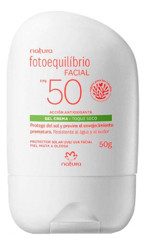 Gel Crema Protector Facial Fps 50 Natura Cutis Oleoso 50g