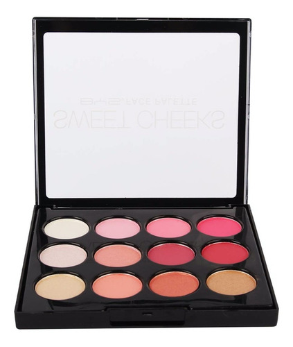 Paleta De Rubores e Iluminadores BYS Sweet Cheeks 12 Tonos