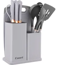 Comprar Set 13 Piezas Juego De Cuchillos + Menaje Cuori Tijera Tabla Color Gris