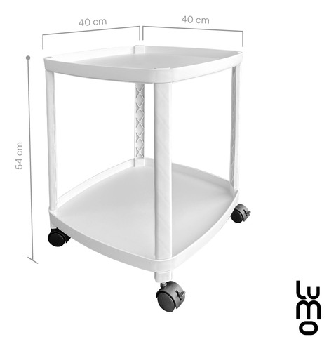 LUMO HOME Carrito Mesa de Servicio Auxiliar de Bar 2 Niveles Tipo Eams Ruedas, Asa y con Estante de Ajuste de Altura para Hogar Y Oficina