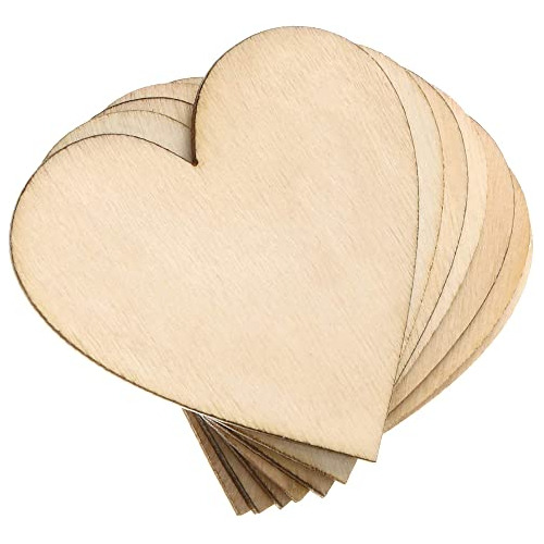 100 Piezas De Corazones De Madera Sin Terminar Manualid...