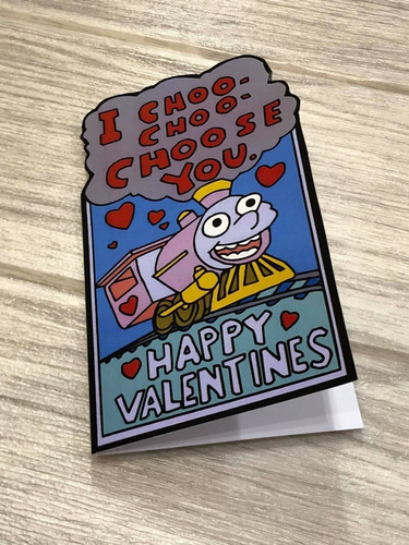 Simpsons Choo Choo Tarjeta San Valentín Día Enamorados Lisa